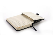Load image into Gallery viewer, •Notebooks of beauty - hardcover bound with PU leather, radius corners, coloured endpapers, perforated 100gr/m² cream pages, inner pocket and elastic closure. Also includes a pen holder - perfect - Dingbats* Notebooks (journal, diary, bullet journal, office notebook, leather notebook)