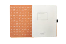 Load image into Gallery viewer, •Notebooks of beauty - hardcover bound with PU leather, radius corners, coloured endpapers, perforated 100gr/m² cream pages, inner pocket and elastic closure. Also includes a pen holder - perfect - Dingbats* Notebooks (journal, diary, bullet journal, office notebook, leather notebook)