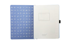 Load image into Gallery viewer, •Notebooks of beauty - hardcover bound with PU leather, radius corners, coloured endpapers, perforated 100gr/m² cream pages, inner pocket and elastic closure. Also includes a pen holder - perfect - Dingbats* Notebooks (journal, diary, bullet journal, office notebook, leather notebook)