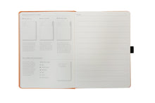 Load image into Gallery viewer, •Notebooks of beauty - hardcover bound with PU leather, radius corners, coloured endpapers, perforated 100gr/m² cream pages, inner pocket and elastic closure. Also includes a pen holder - perfect - Dingbats* Notebooks (journal, diary, bullet journal, office notebook, leather notebook)