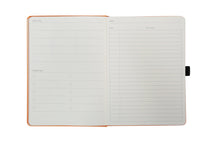 Load image into Gallery viewer, •Notebooks of beauty - hardcover bound with PU leather, radius corners, coloured endpapers, perforated 100gr/m² cream pages, inner pocket and elastic closure. Also includes a pen holder - perfect - Dingbats* Notebooks (journal, diary, bullet journal, office notebook, leather notebook)