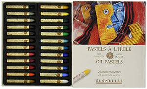 Oil pastels Cardboard set 24 Oil pastels Empty box