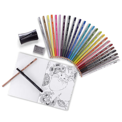 Prismacolor Premier Pencils Adult Mandala Coloring Kit with Blender, Art Marker, Eraser, Sharpener & Booklet, 29 Piece