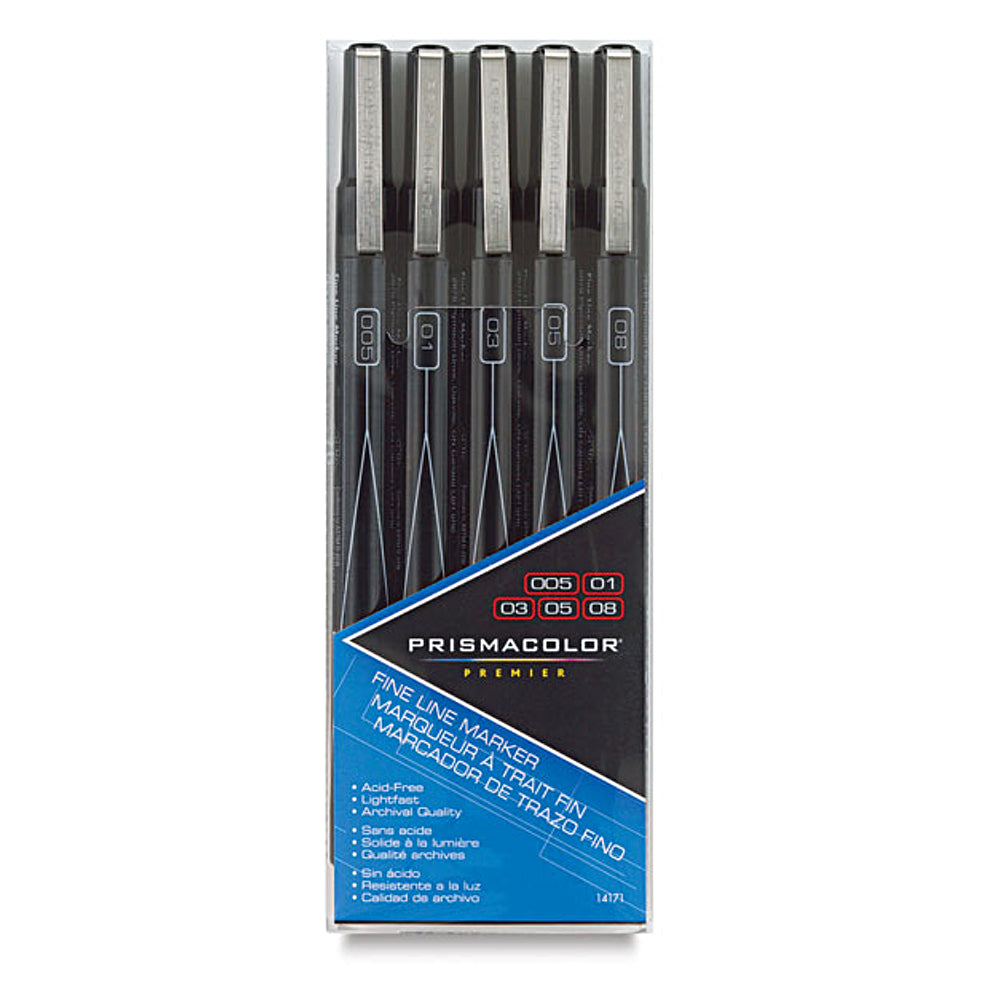 Prisma Illustration Marker Fineline Set/5 Black