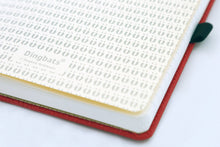 Load image into Gallery viewer, •Notebooks of beauty - hardcover bound with PU leather, radius corners, coloured endpapers, perforated 100gr/m² cream pages, inner pocket and elastic closure. Also includes a pen holder - perfect - Dingbats* Notebooks (journal, diary, bullet journal, office notebook, leather notebook)