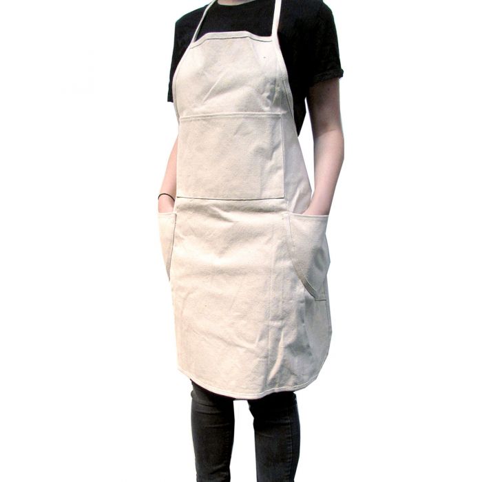 PAINTING APRON EMBROIDED WITH LOGO - BLACK